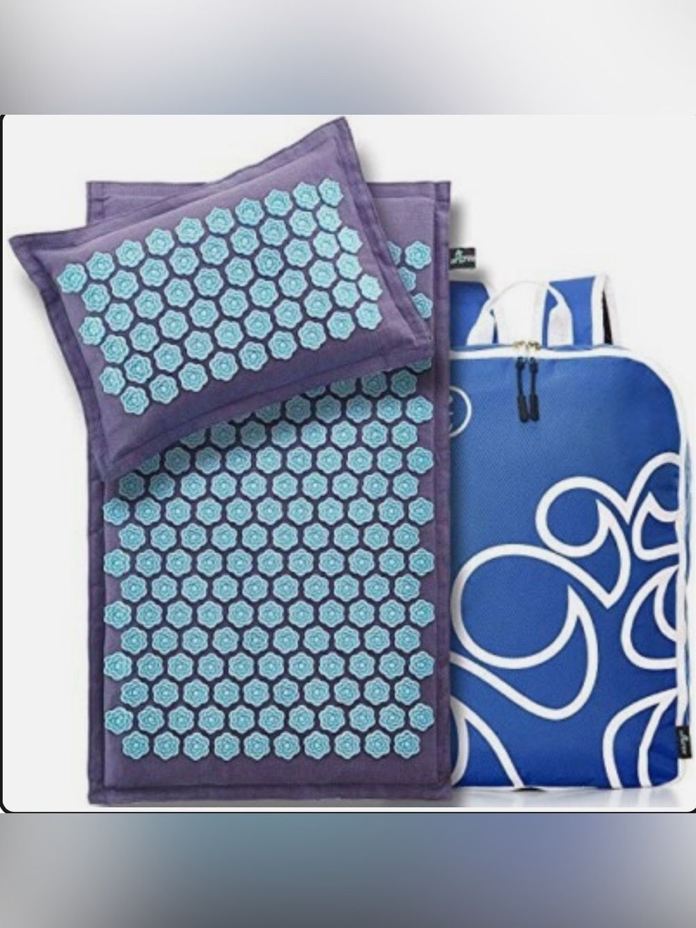 Artree acupressure therapeutic pain relief  mat and pillow, backpack travel case